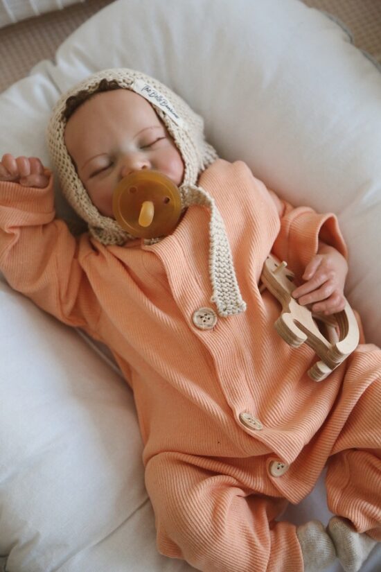 Organic Cotton Front Button Jumpsuit - Salmon