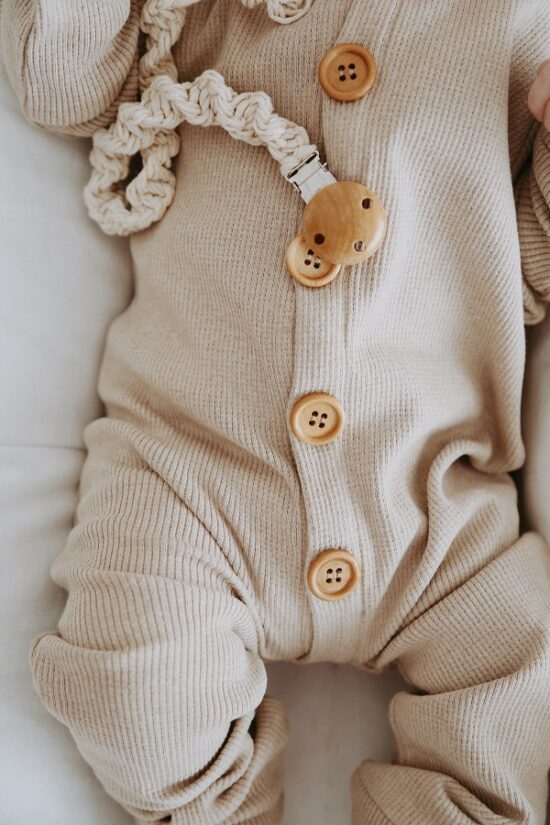 Organic Cotton Front Button Jumpsuit - MINK