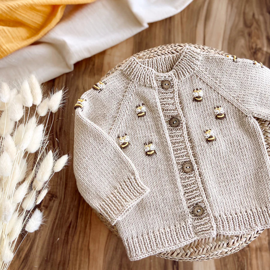 KNIT BEE CARDIGAN - BEIGE
