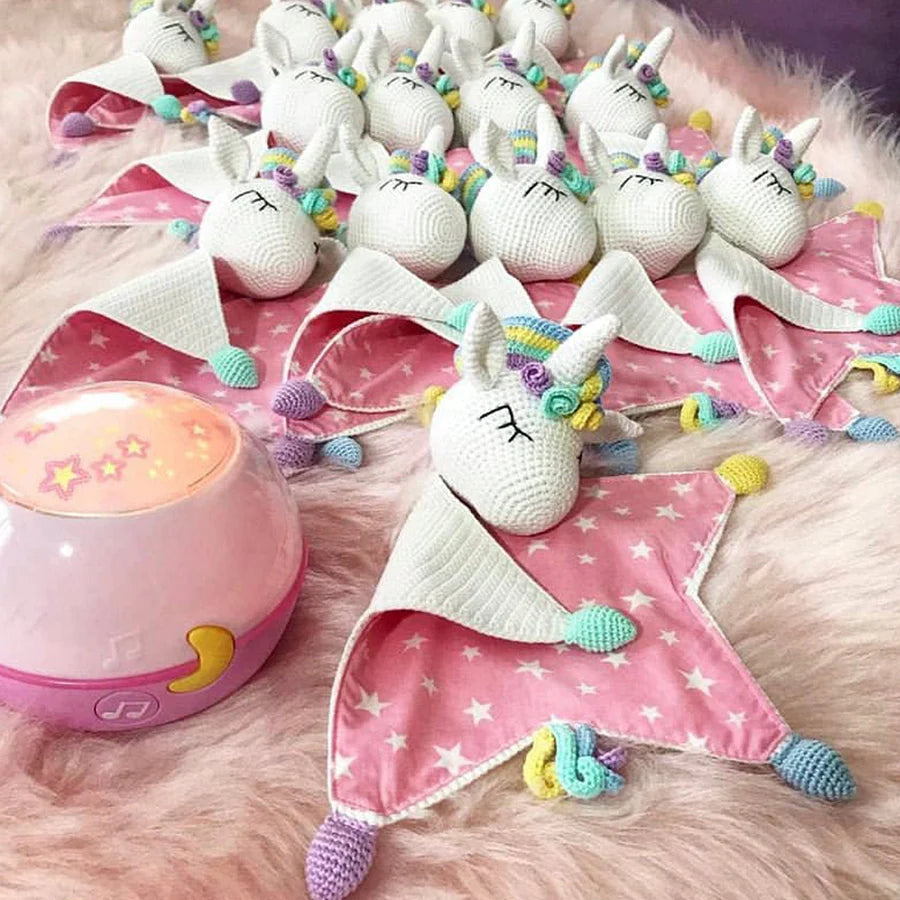 Crochet Muslin Unicorn Sleep Toy
