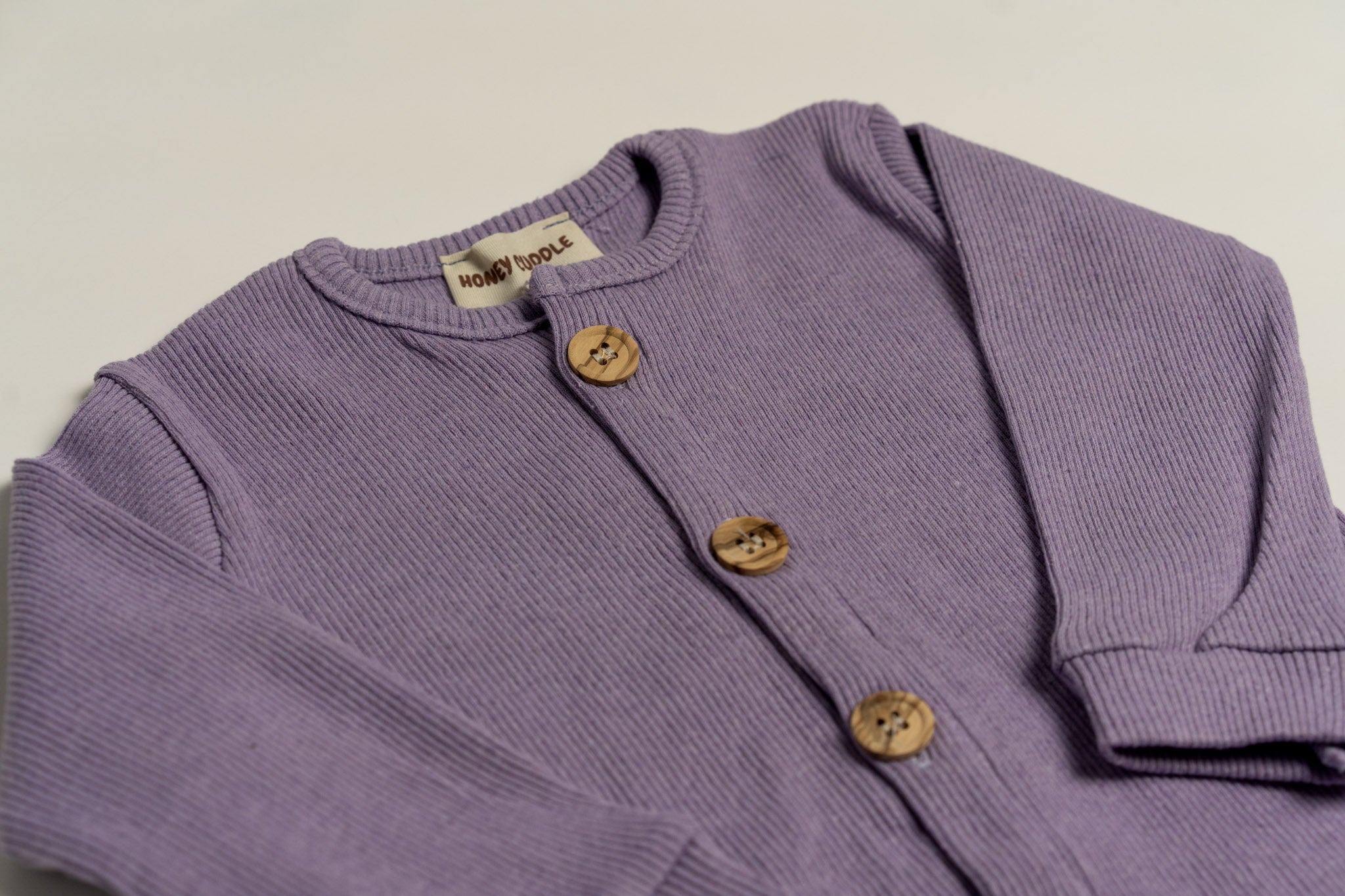 Organic Cotton Front Button Jumpsuit - Lilac
