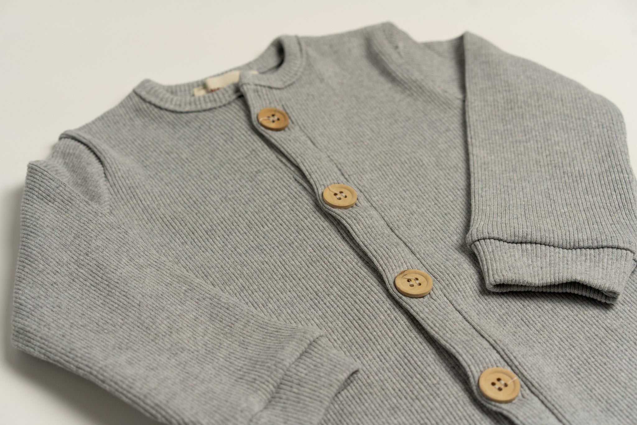 Organic Cotton Front Button Jumpsuit - Gray