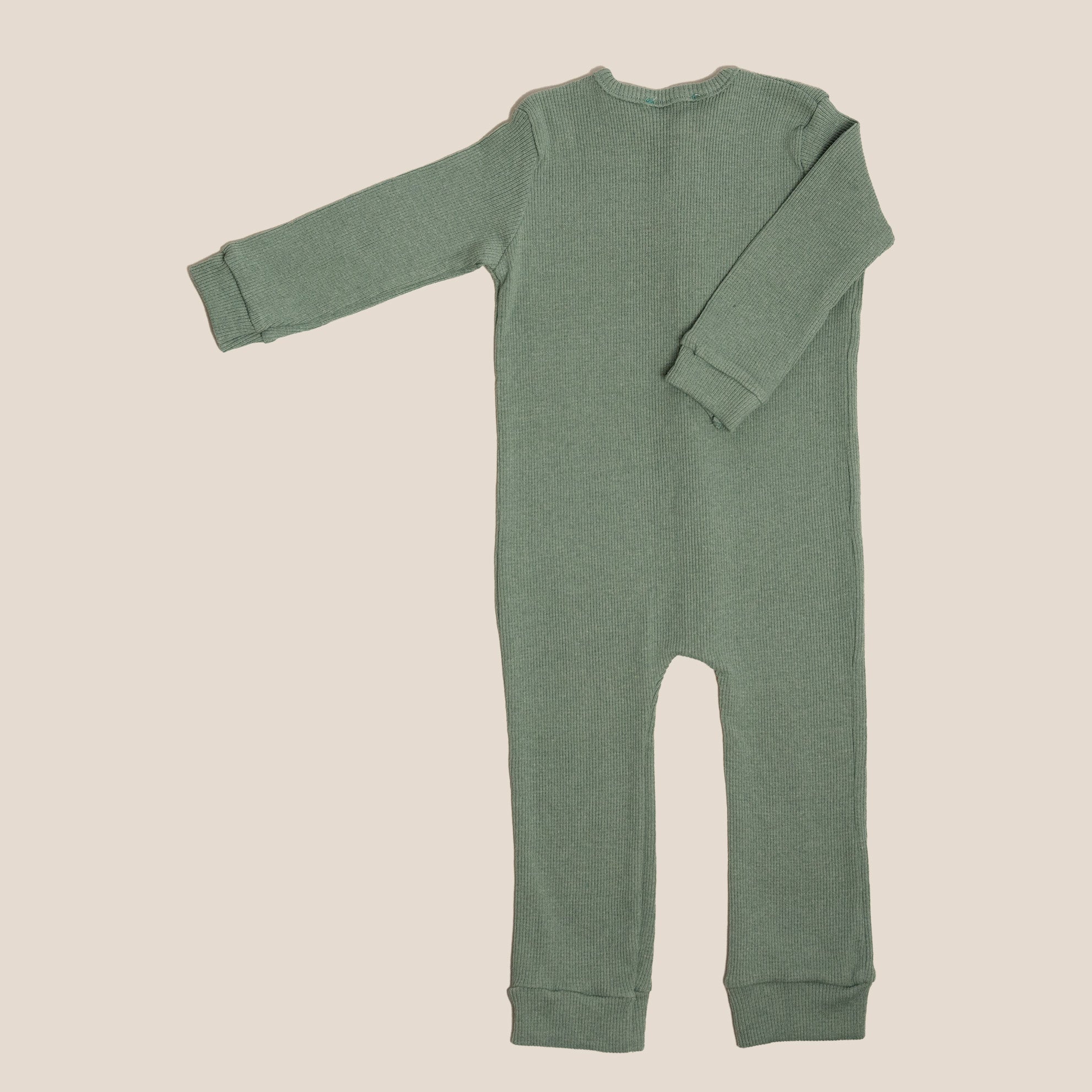 Organic Cotton Front Button Jumpsuit - Mint Green