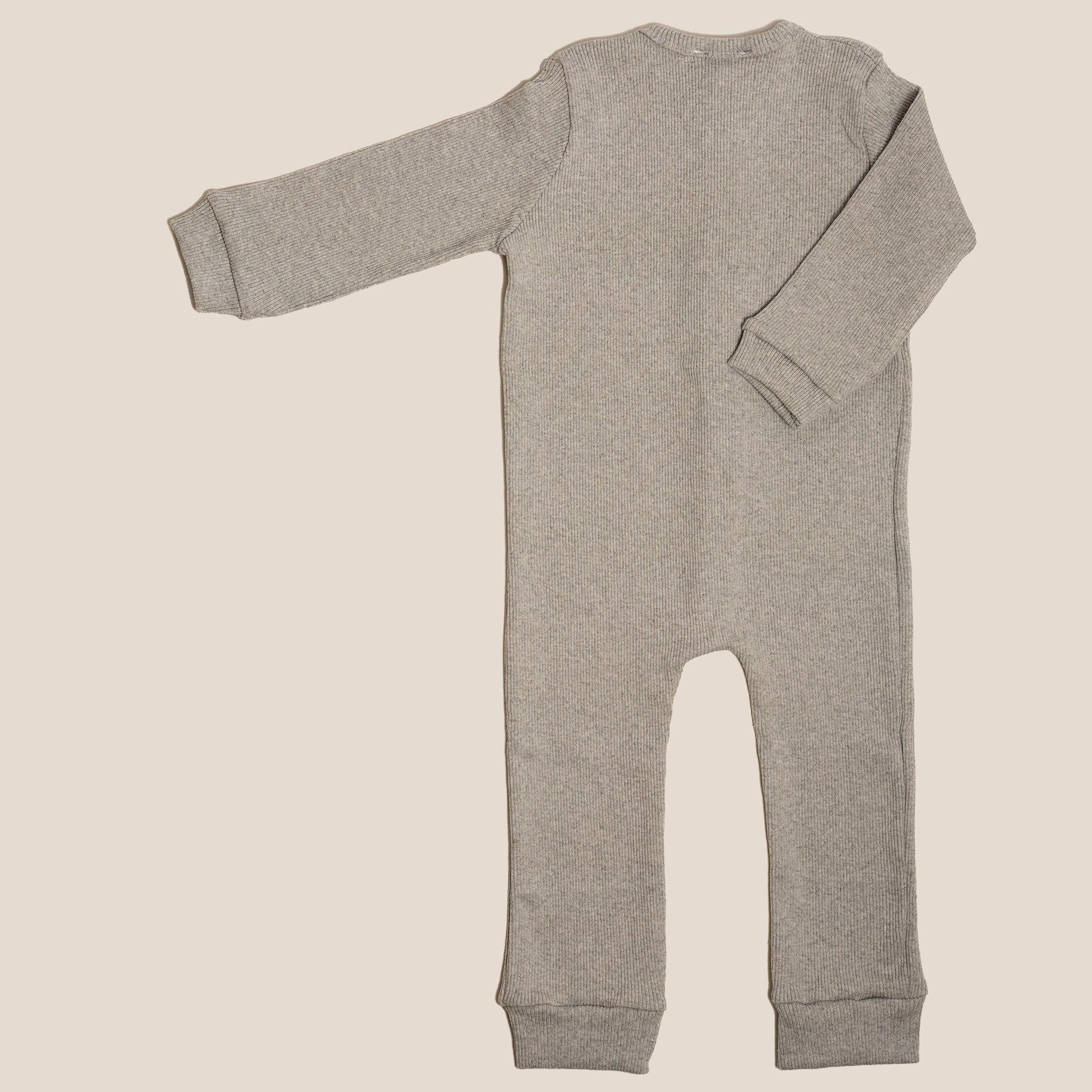 Organic Cotton Front Button Jumpsuit - Gray