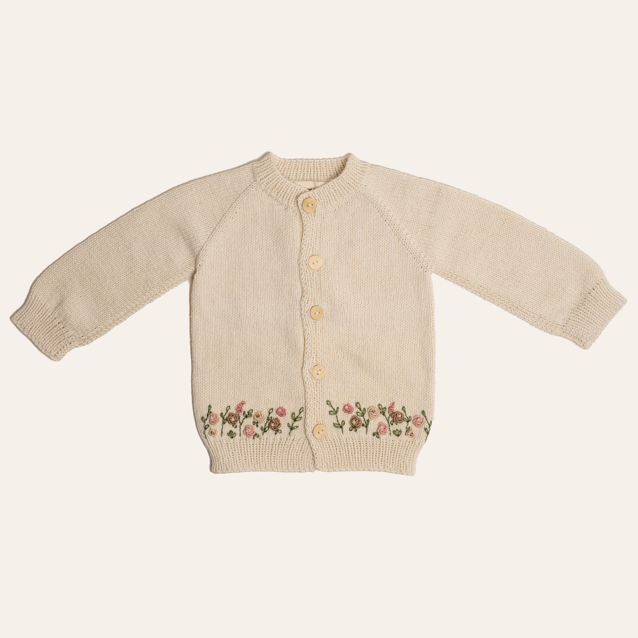 Embroidered Baby Cardigan - Natural
