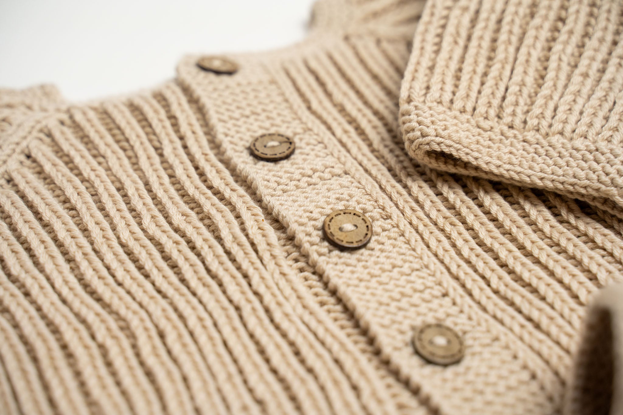 Knit Cardigan - Bootie Set - Beige