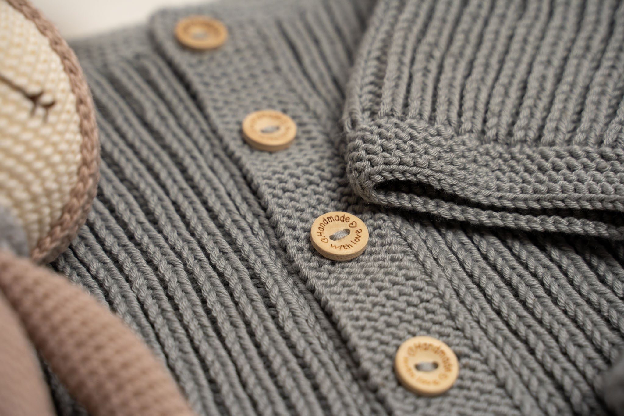 Knit Cardigan - Bootie Set - Gray