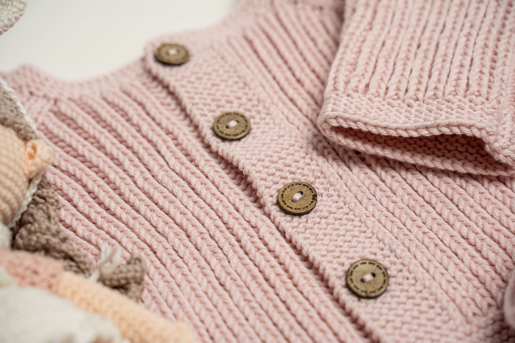 Knit Cardigan - Bootie Set - Pink