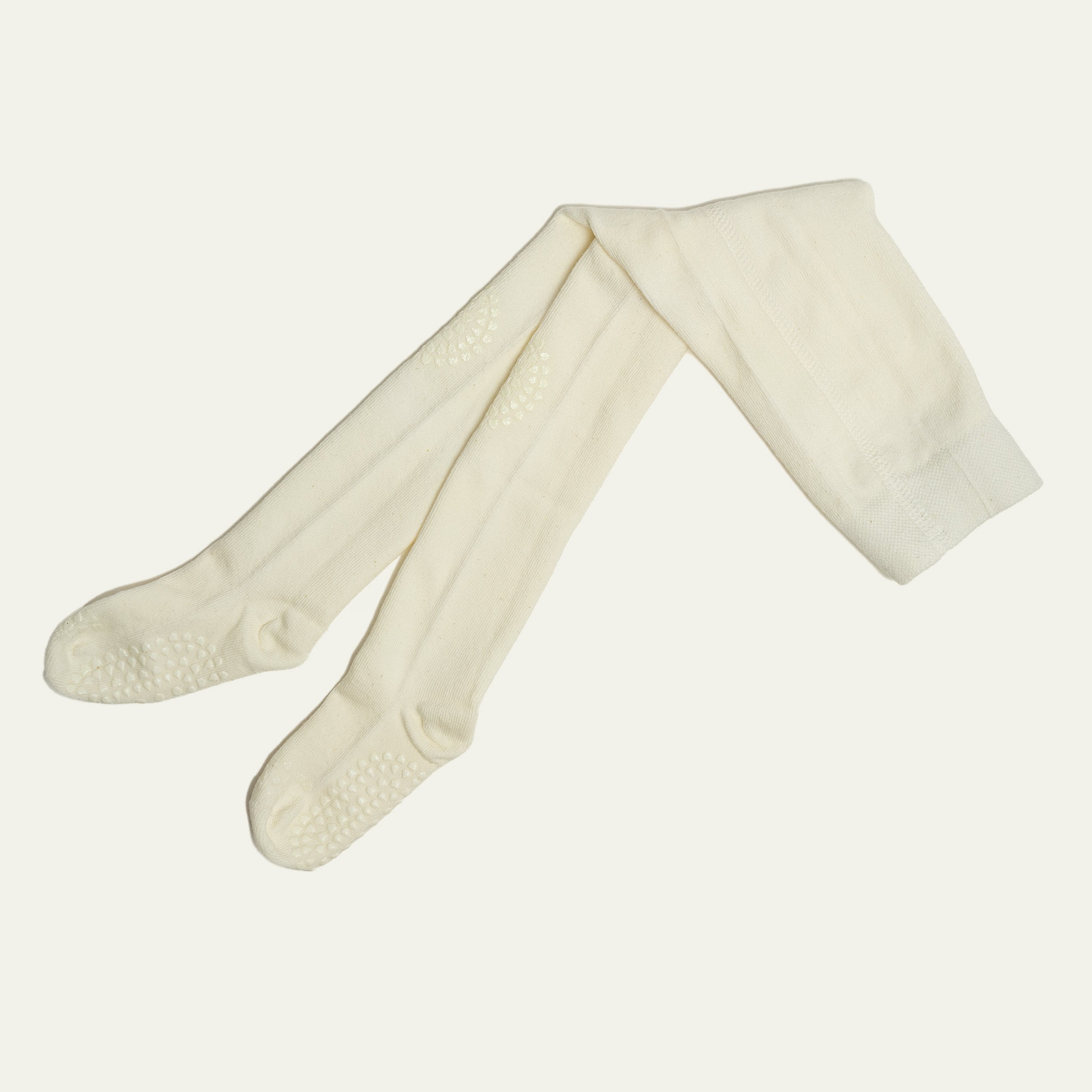 Non-Slip Cotton Tights - Natural