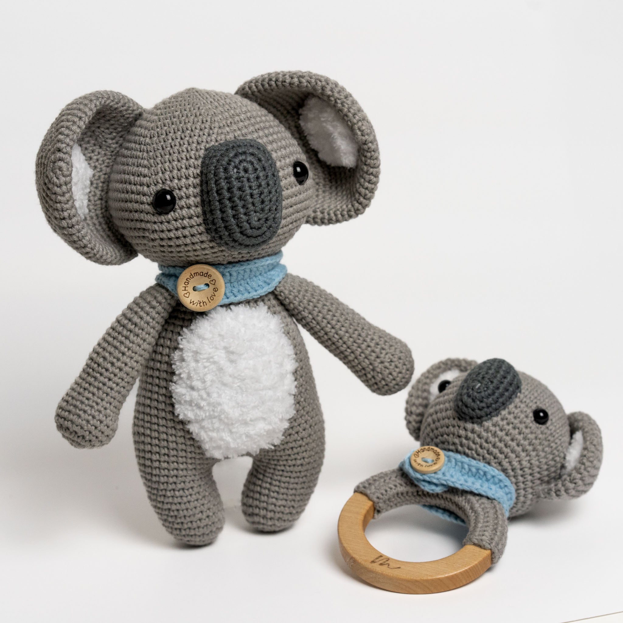 Crochet Koala Rattle - Blue