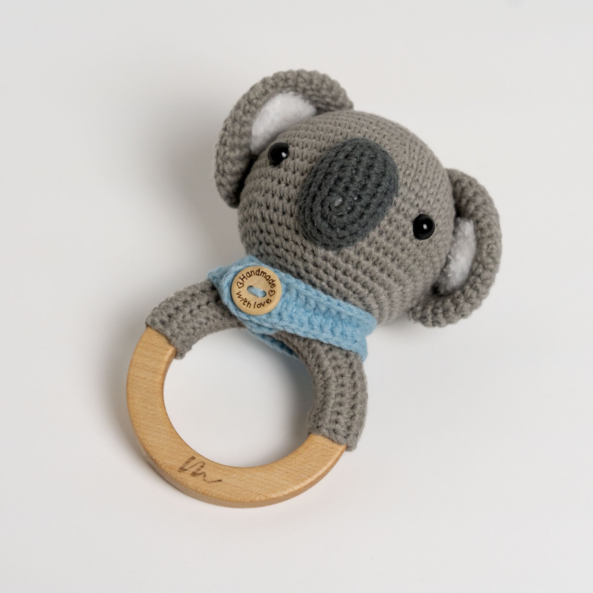 Crochet Koala Rattle - Blue