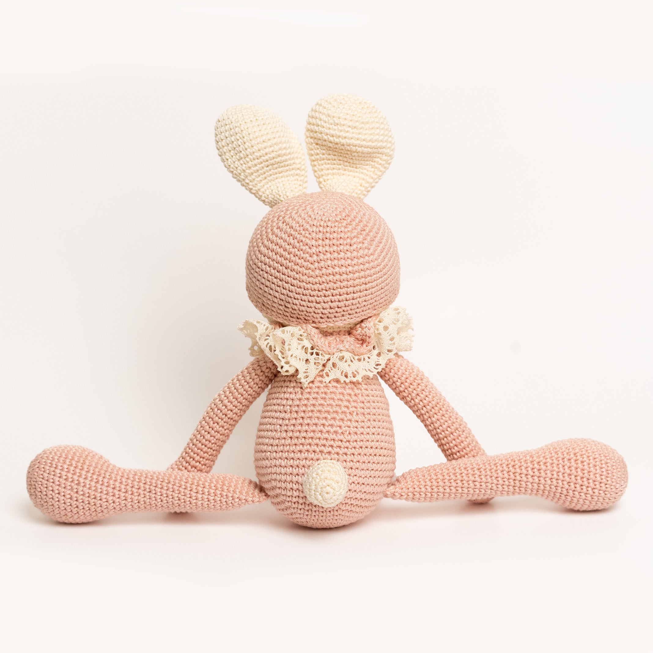 Crochet Sleeping Rabbit - Powder & Cream