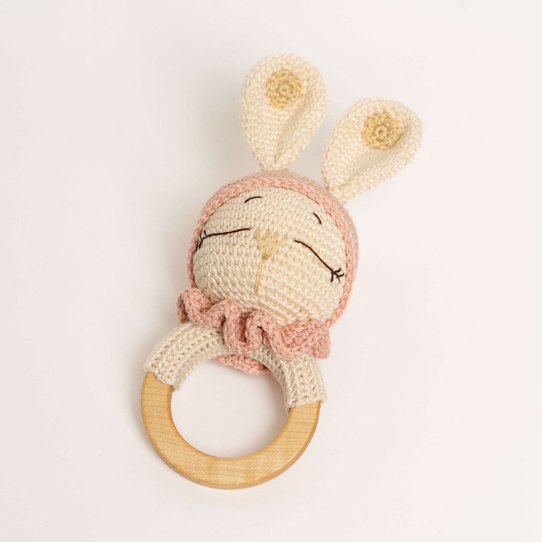 Crochet Sleeping Rattle - Powder & Cream