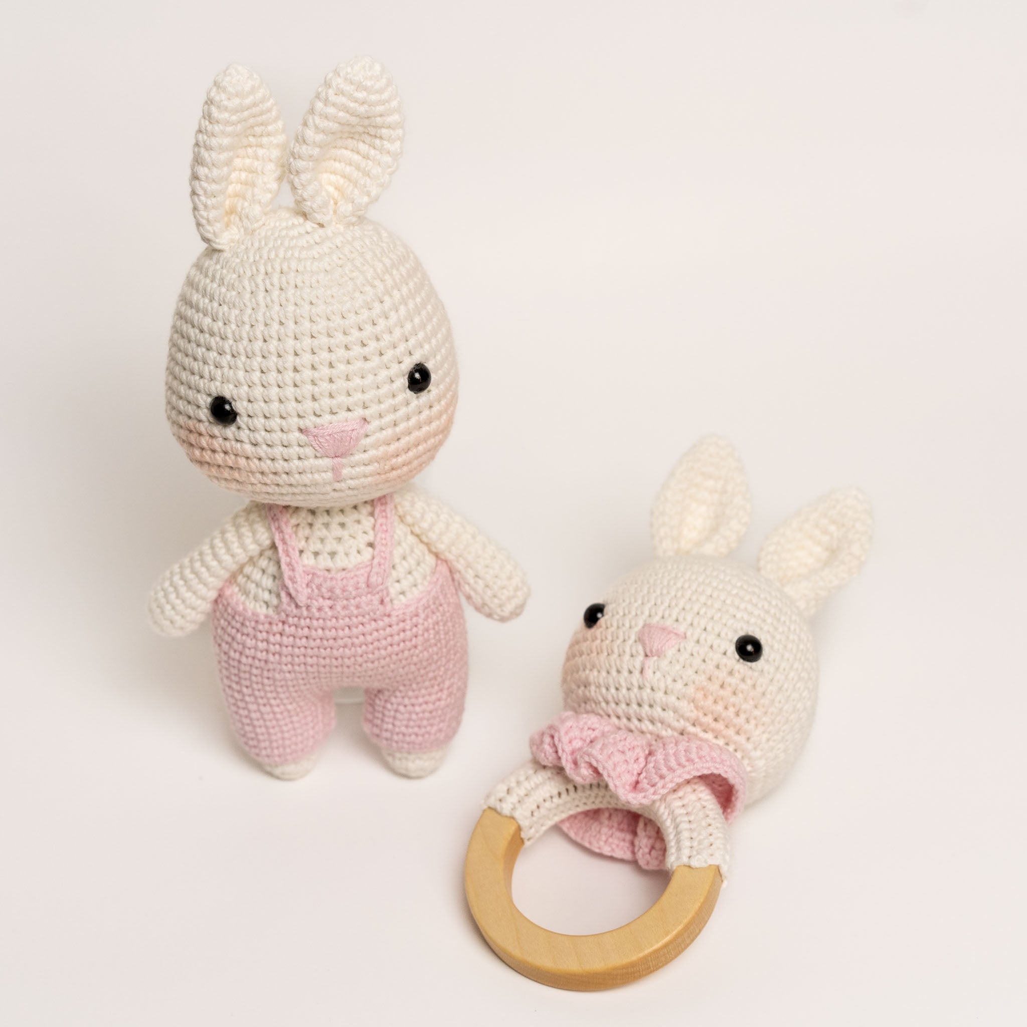 Crochet Rabbit Rattle - Pink