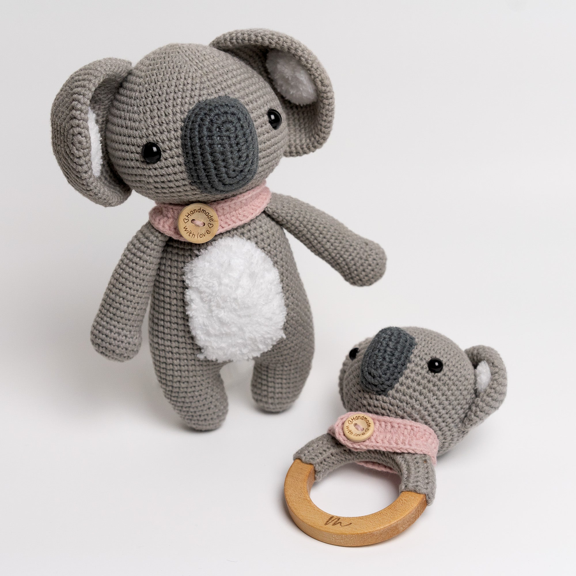 Crochet Koala Rattle - Pink