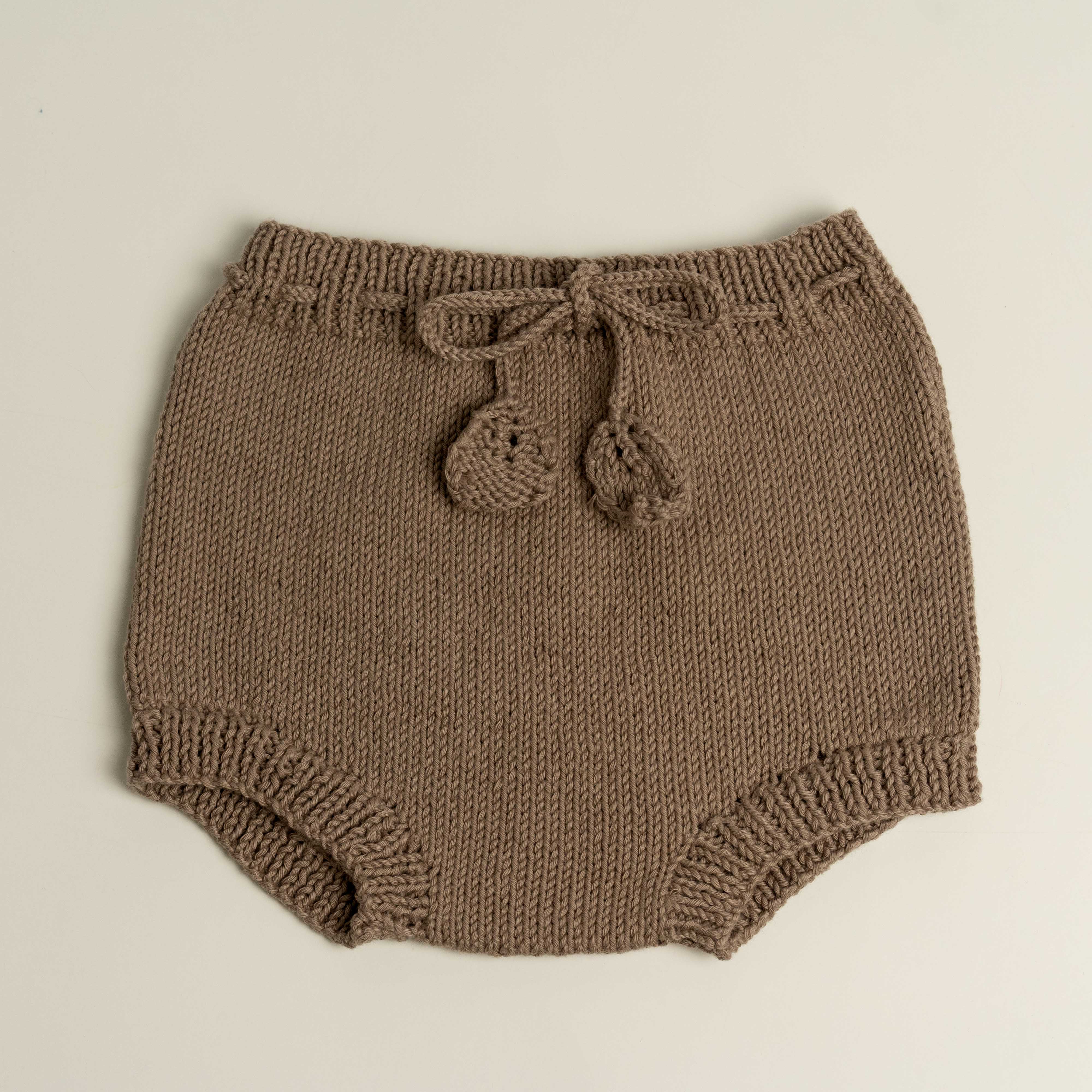 Knit Shorts-Dark Beige