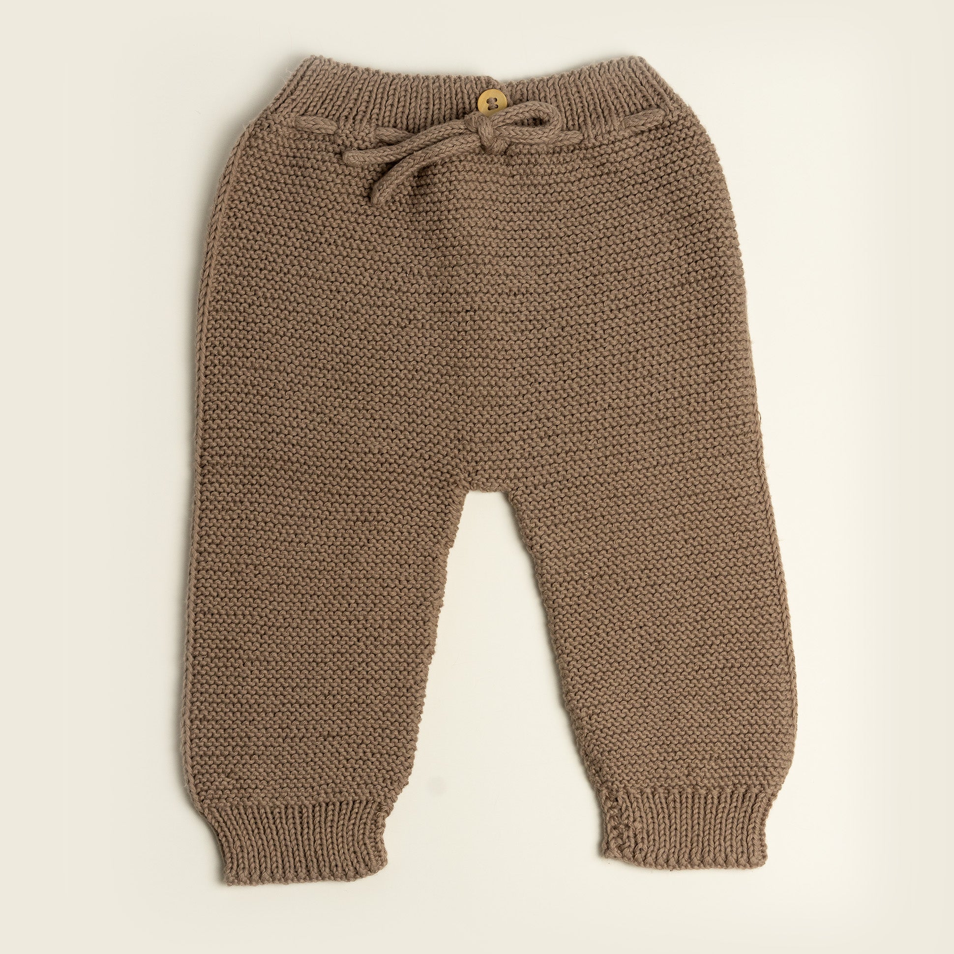 Knit Pants-Dark Beige