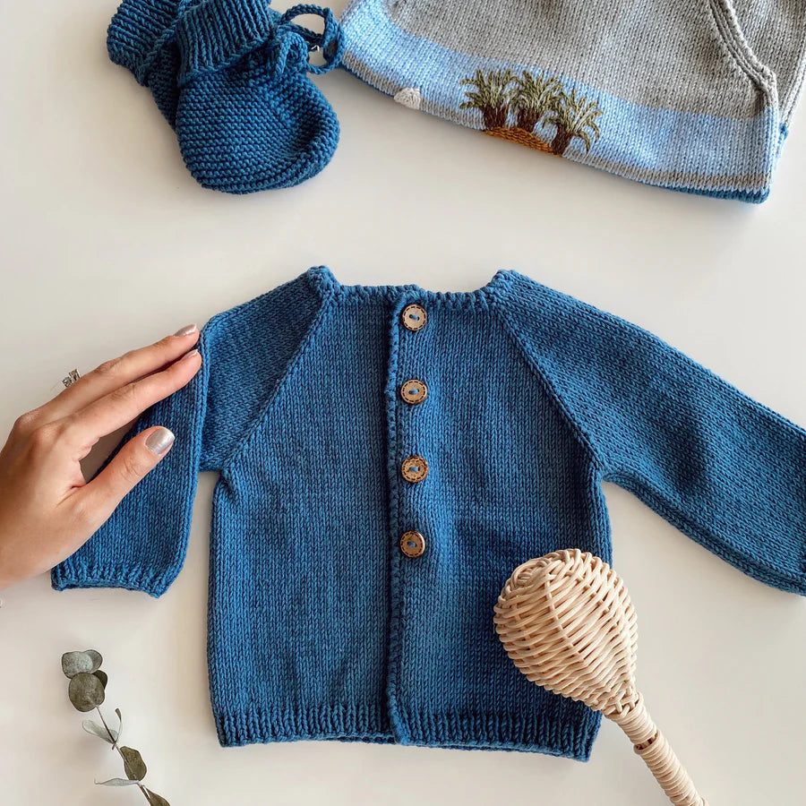 KNIT CARDIGAN - BLUE