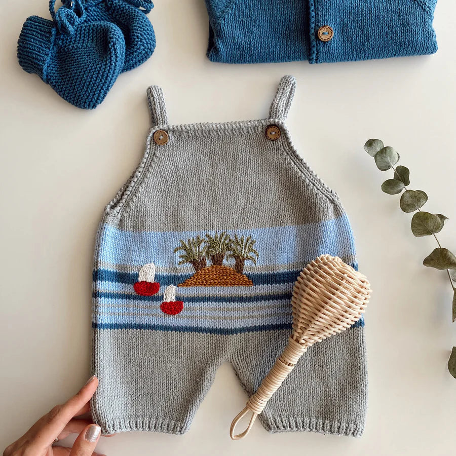 KNIT SHIP-PATTERNED ROMPER