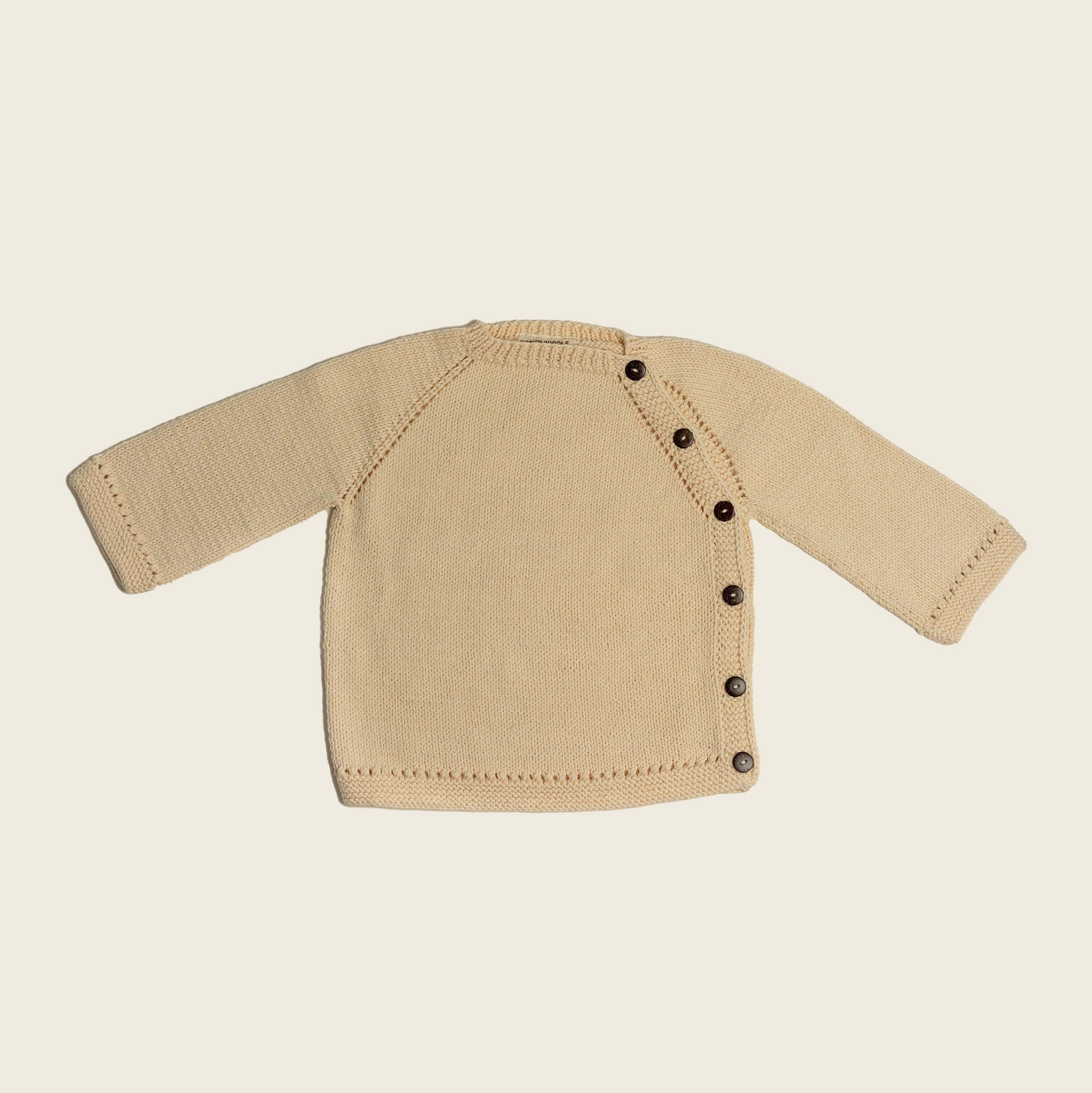 Knit Side-Button Sweater-Natural