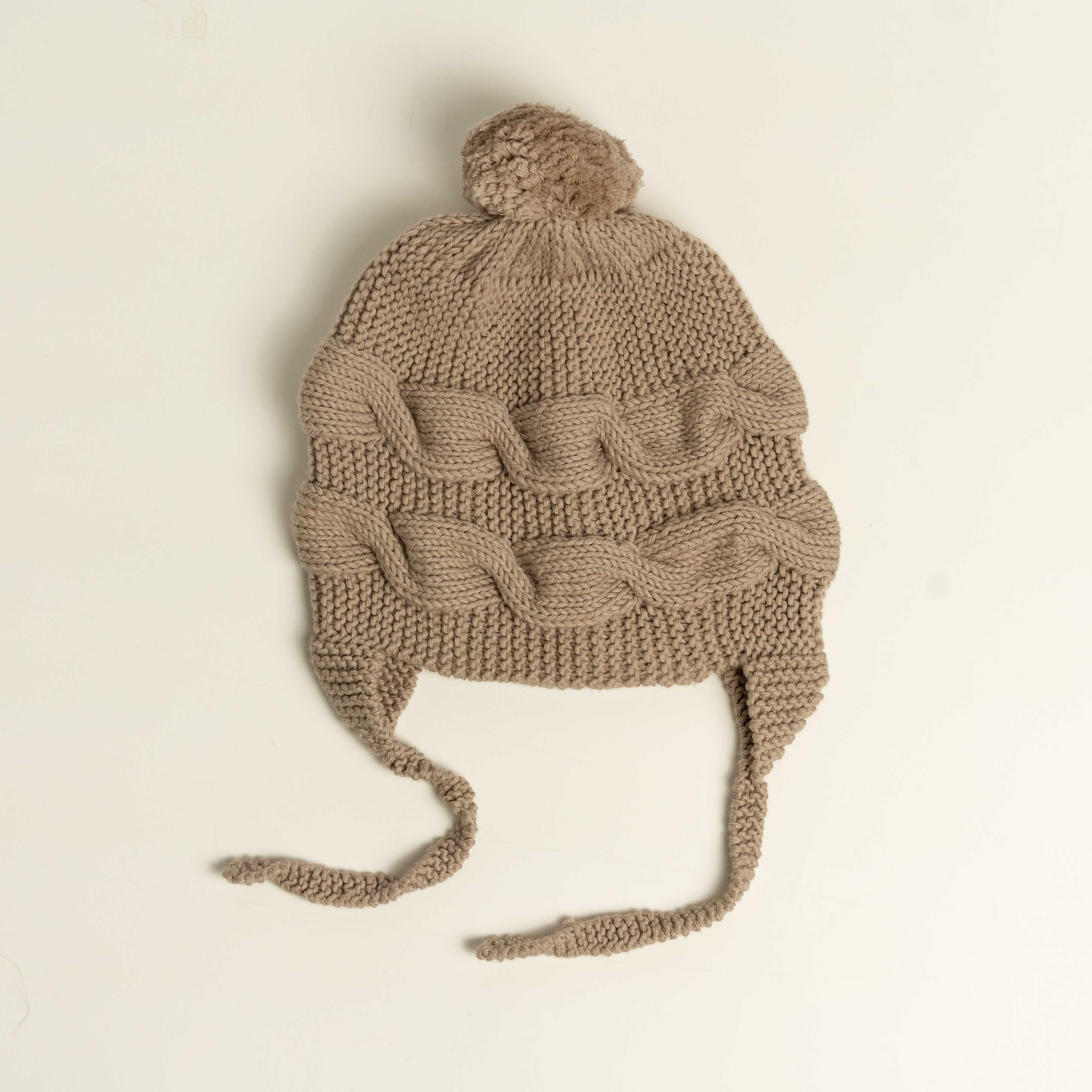 Knit Bonnet-Sand Beige