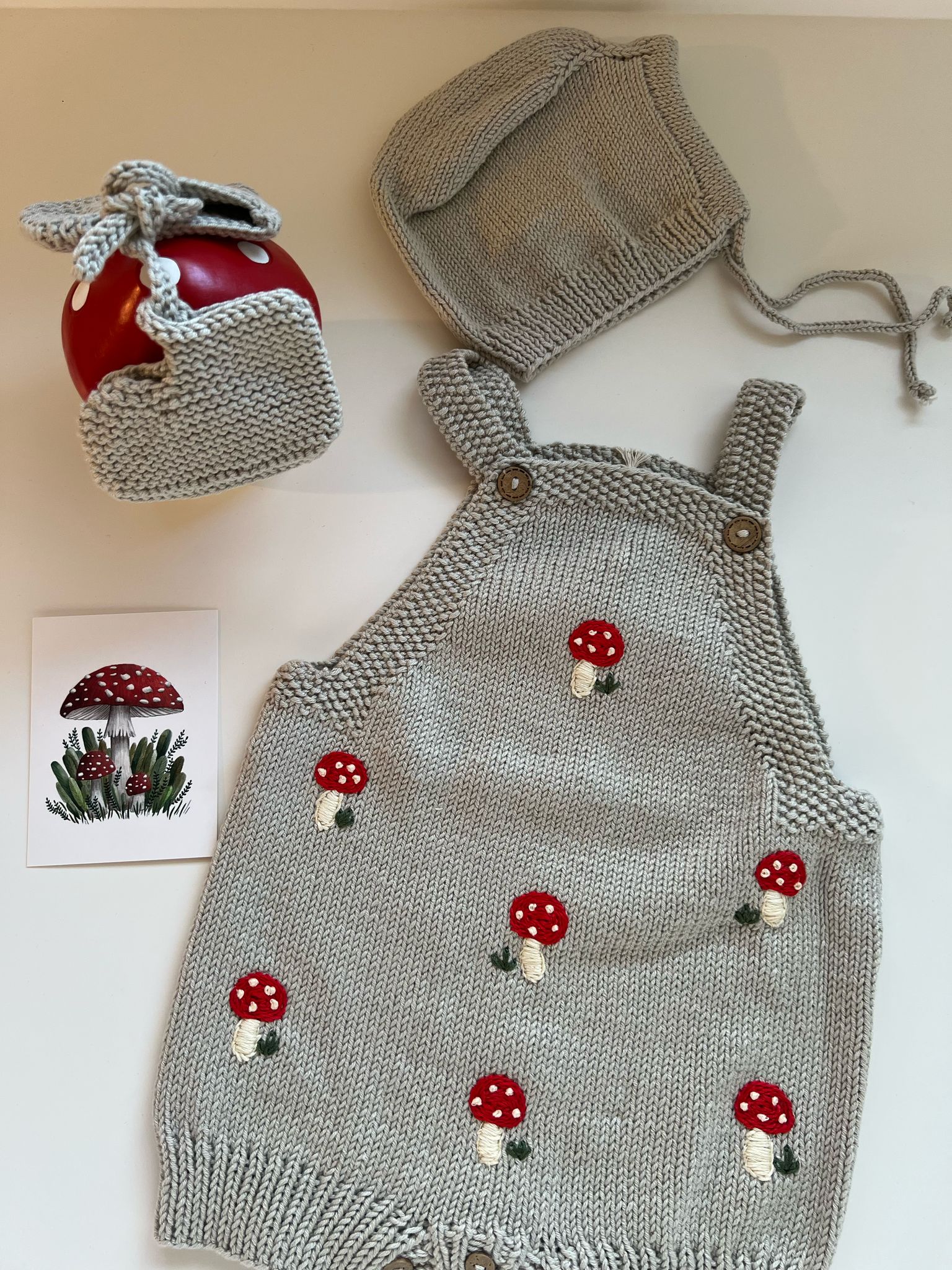 KNIT MUSHROOM ROMPER