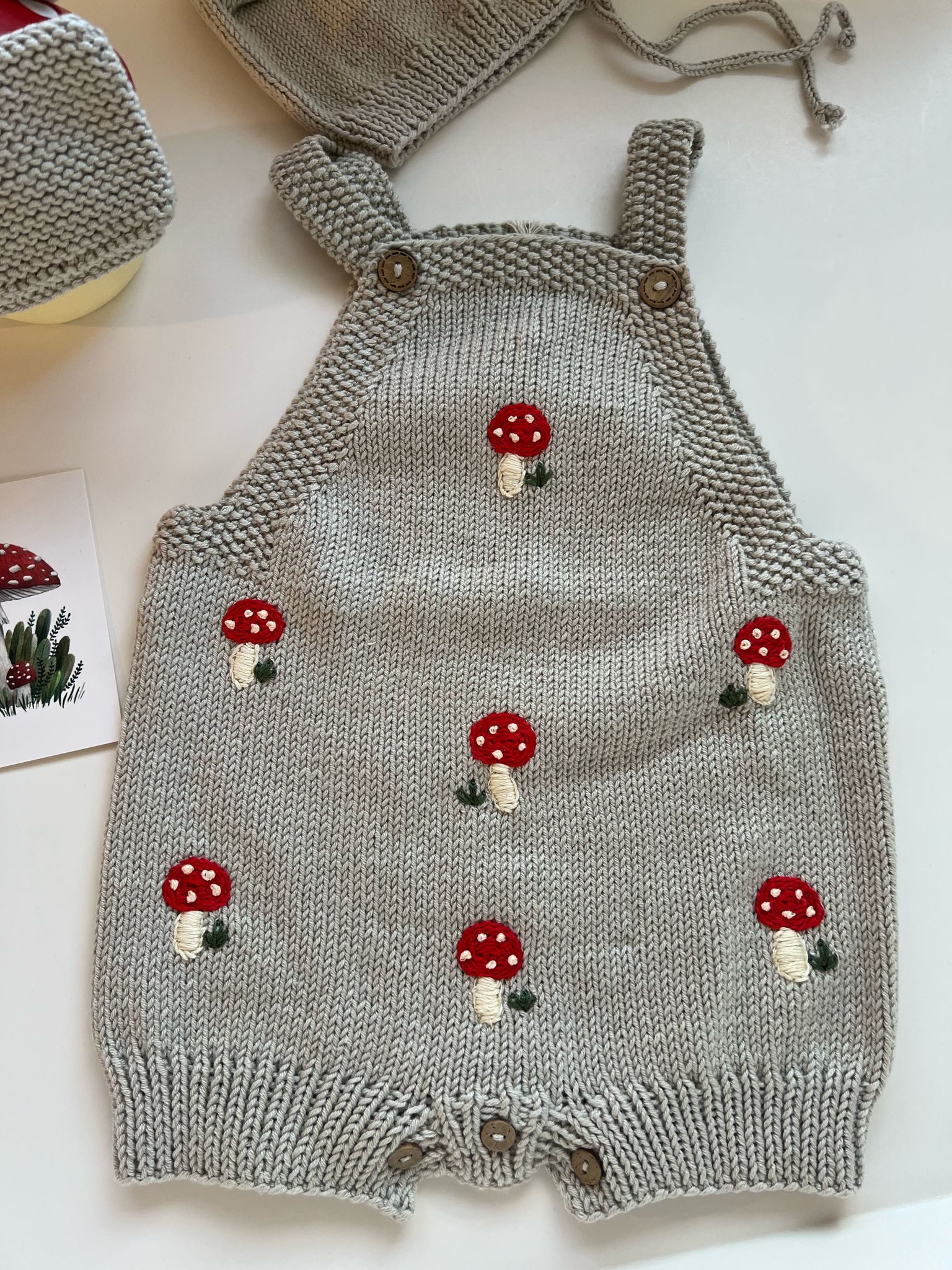 KNIT MUSHROOM ROMPER