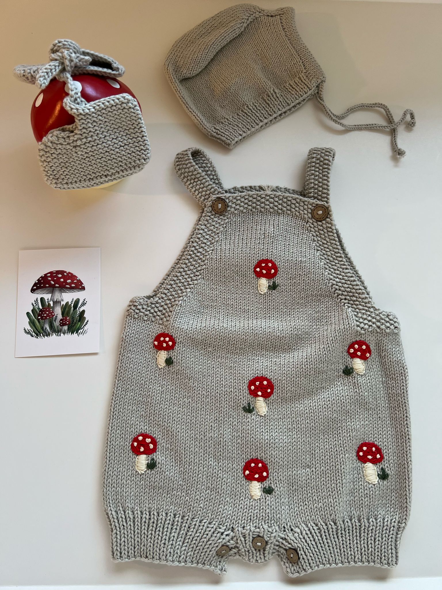 KNIT MUSHROOM ROMPER