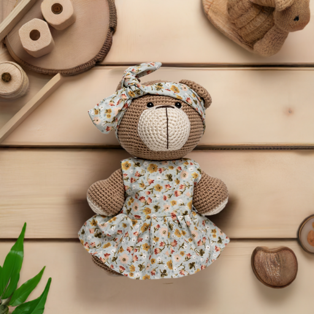 Crochet Teddy Tuffy with Bandanna