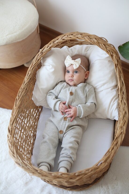 Organic Cotton Front Button Jumpsuit - Gray