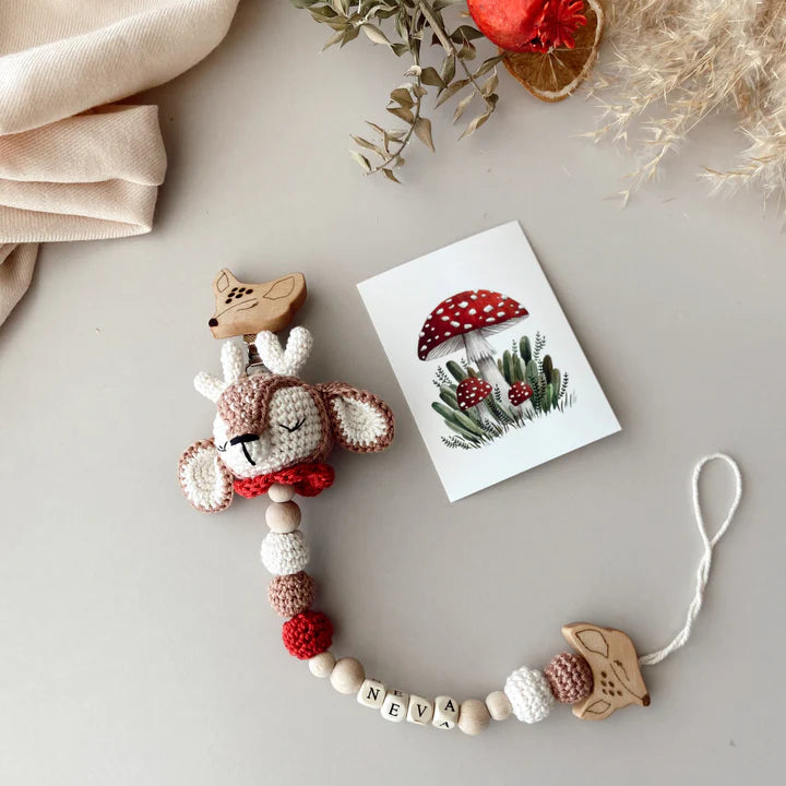 Crochet Deer Pacifier Holder