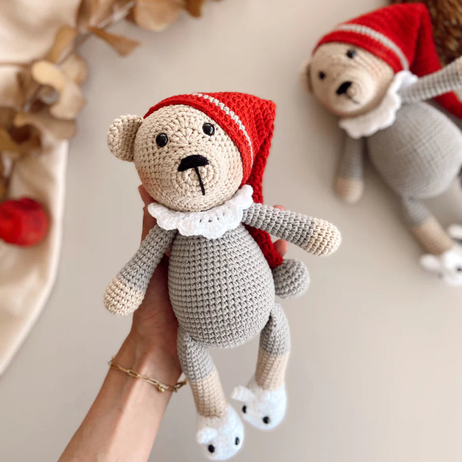 Crochet Hand-Knitted Sleepy Bear Toy