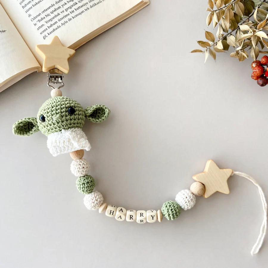 Crochet Yoda Pacifier Holder