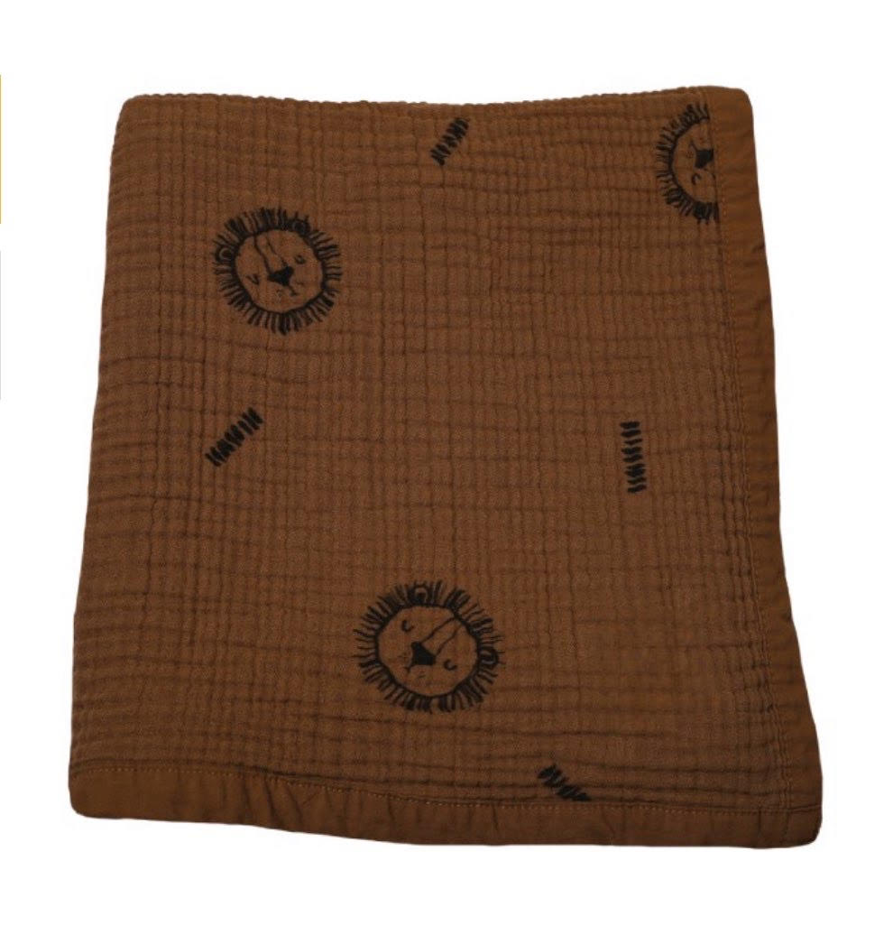 MUSLIN LION BLANKET