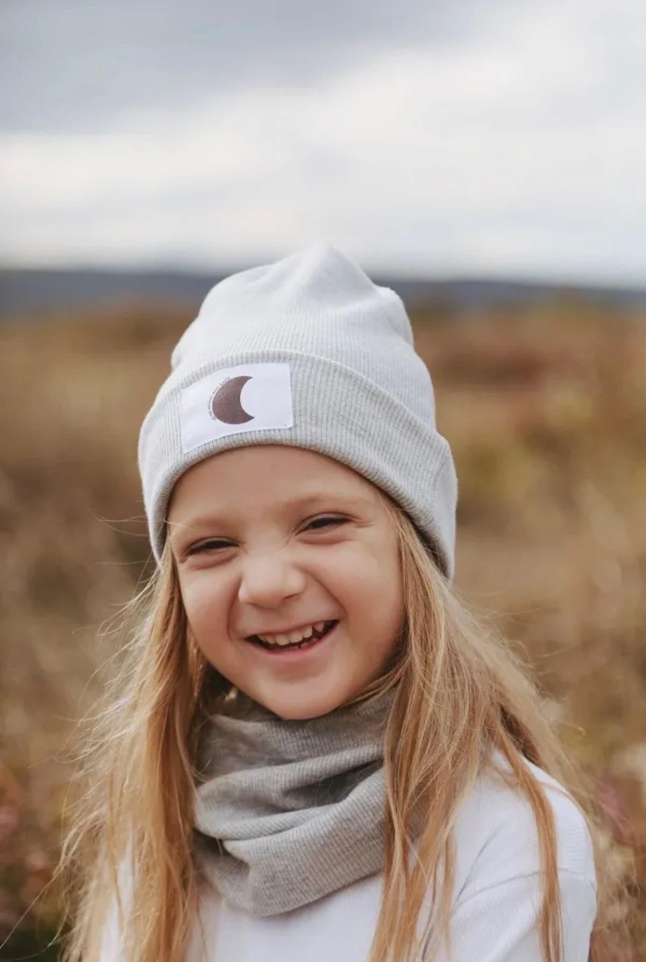 Organic Cotton Ribbed Beanie-Gray