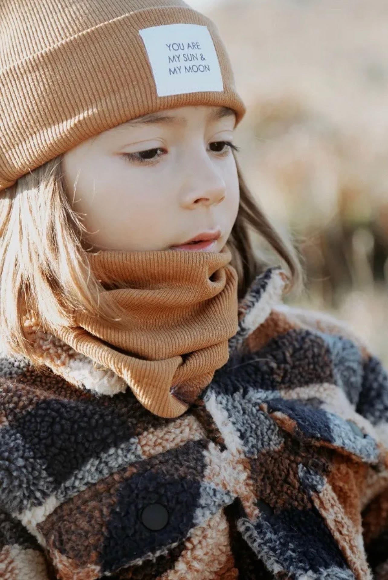 Organic Cotton Ribbed Beanie-CINNAMON