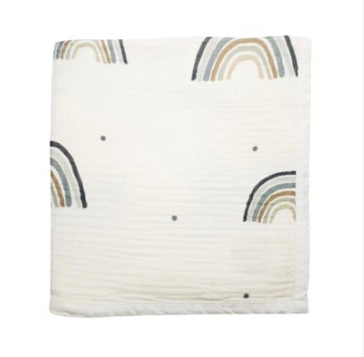 MUSLIN UNICORN BLANKET - BLUE