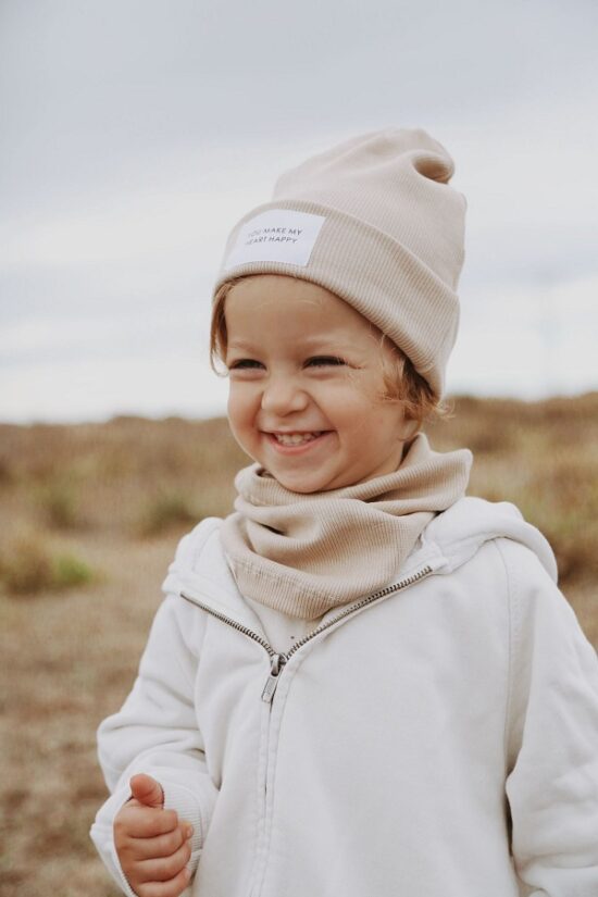 Organic Cotton Ribbed Beanie-MINK