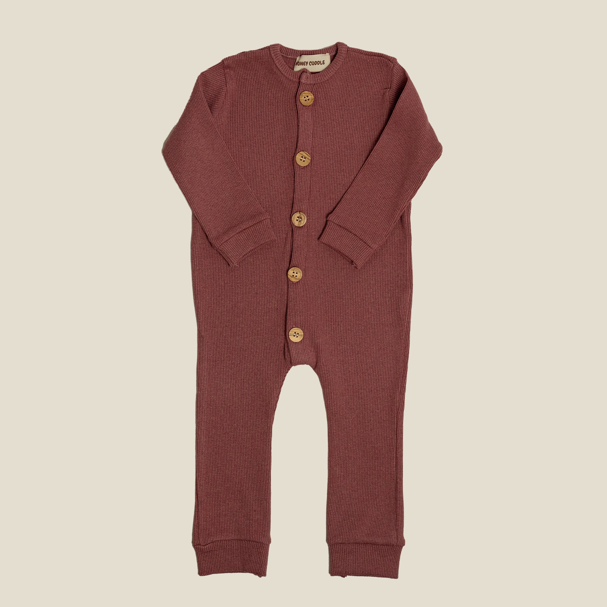 Organic Cotton Front Button Jumpsuit - Rose