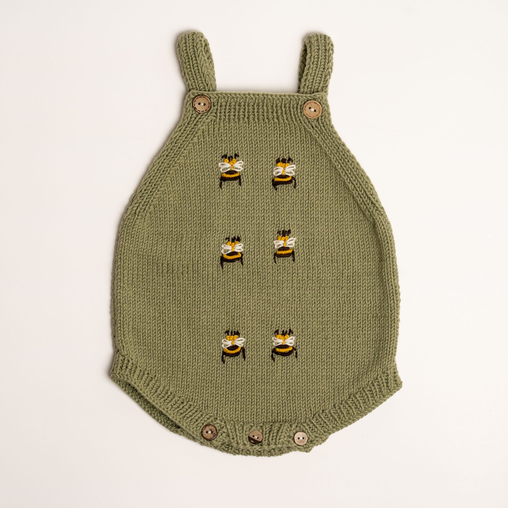 Knit Bee Romper - Light Green