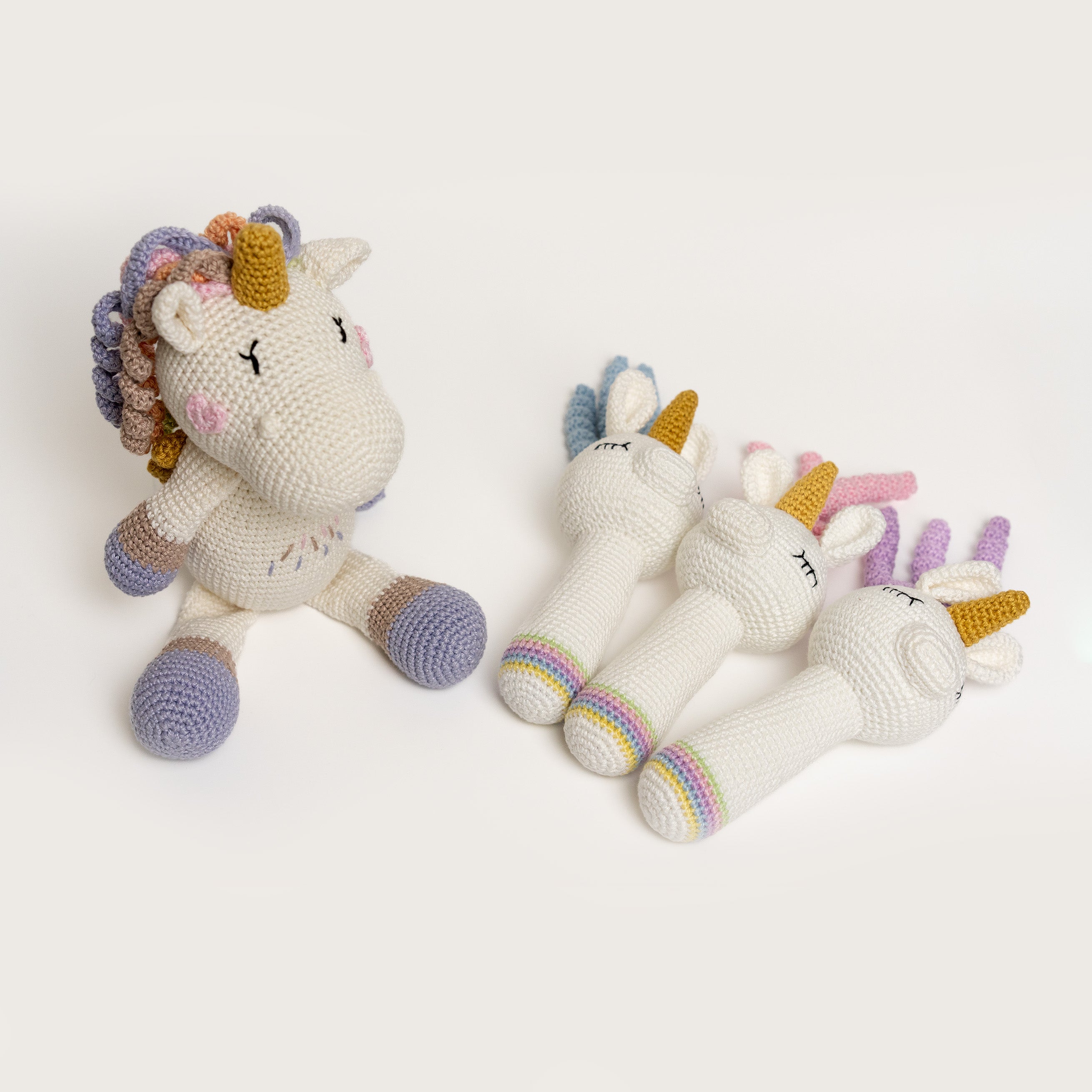 Crochet Unicorn Rattle - Blue