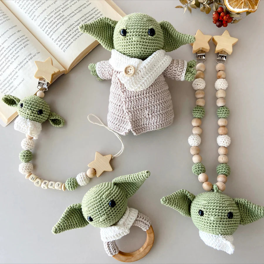 Crochet Yoda Pacifier Holder